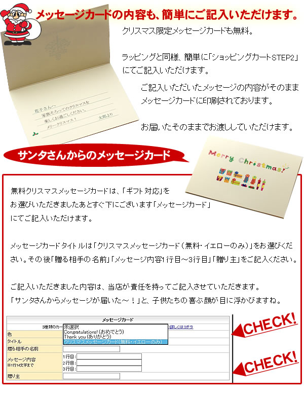 クリスマスギフト メッセージカード
