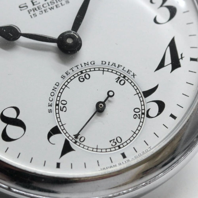 昭和42年の19セイコー鉄道時計/15石/秒針止め機能/絶版時計/19seiko-1037