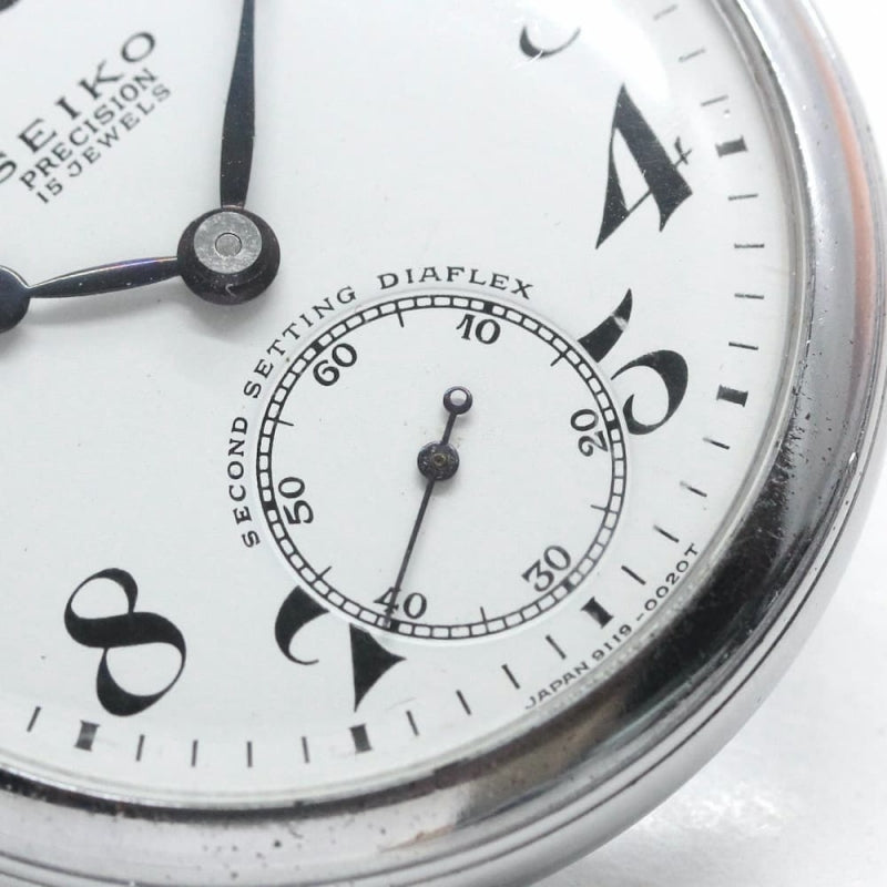 昭和38年の19セイコー鉄道時計/15石/秒針止め機能/絶版時計/19seiko-1075