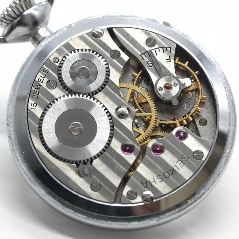 昭和36年の19セイコー鉄道時計/15石/秒針止め機能/絶版時計/19seiko-1088