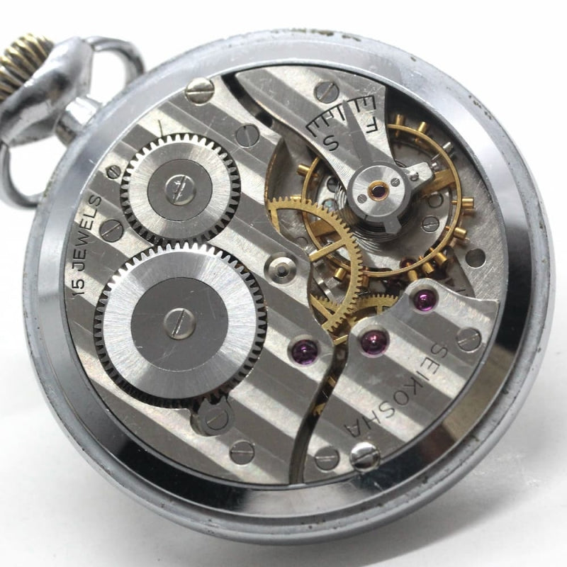昭和37年の19セイコー鉄道時計/15石/秒針止め機能/絶版時計/19seiko-1089
