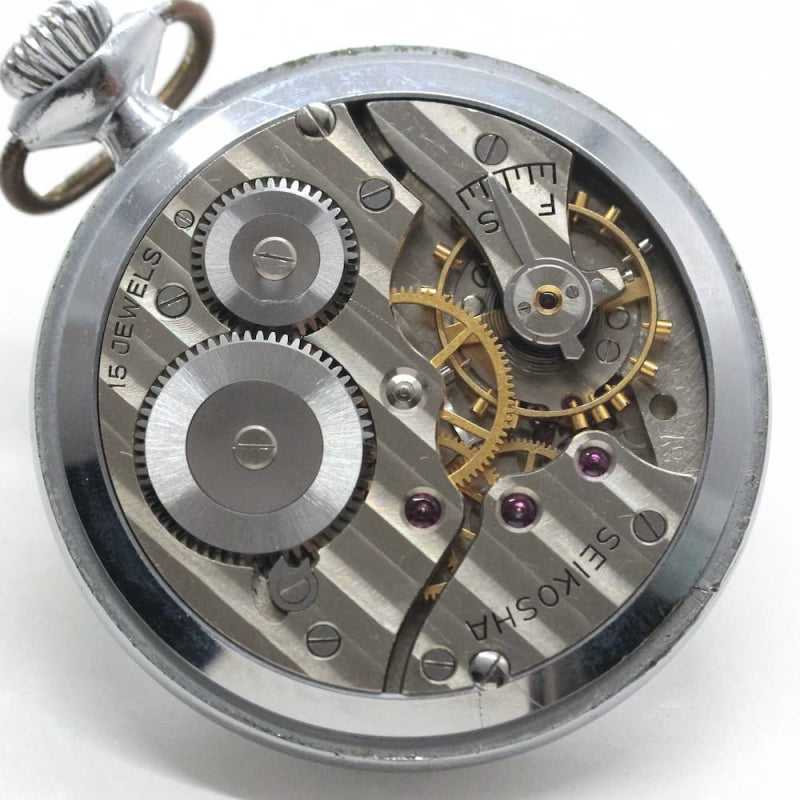 昭和35年の19セイコー鉄道時計/15石/秒針止め機能/絶版時計/19seiko-1106