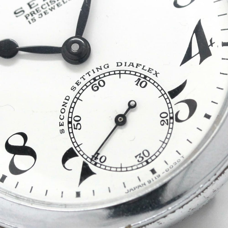 昭和46年の19セイコー鉄道時計/15石/秒針止め機能/絶版時計/19seiko-1117