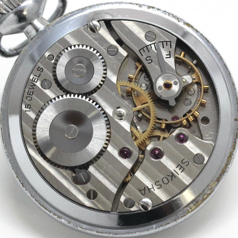 昭和36年の19セイコー鉄道時計/15石/秒針止め機能/絶版時計/19seiko-1119