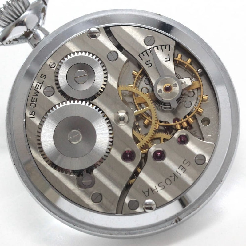 昭和36年の19セイコー鉄道時計/15石/秒針止め機能/絶版時計/19seiko-1122