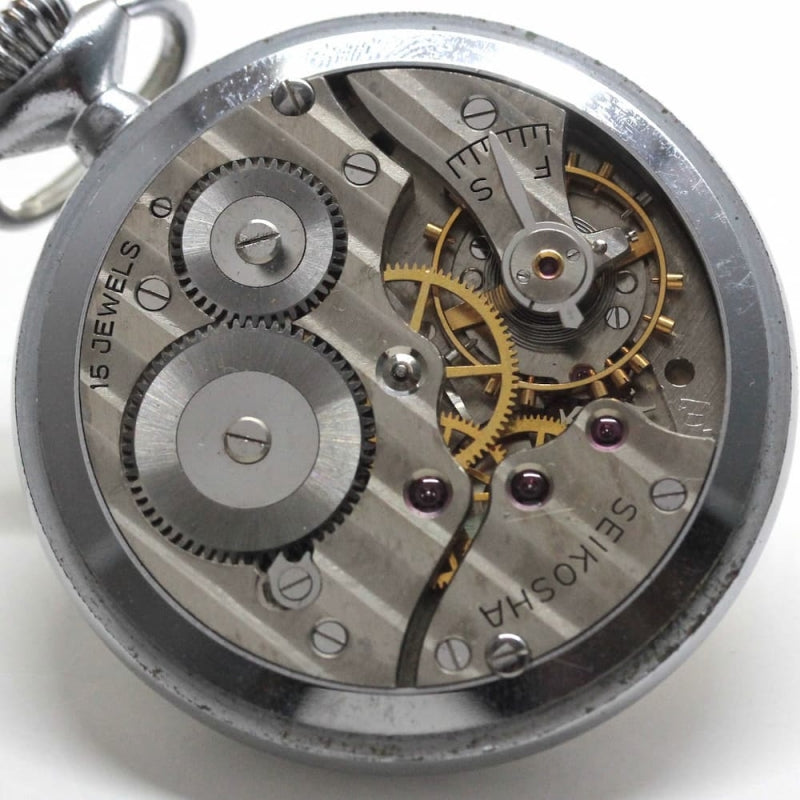 昭和35年の19セイコー鉄道時計/15石/秒針止め機能/絶版時計/19seiko-1184