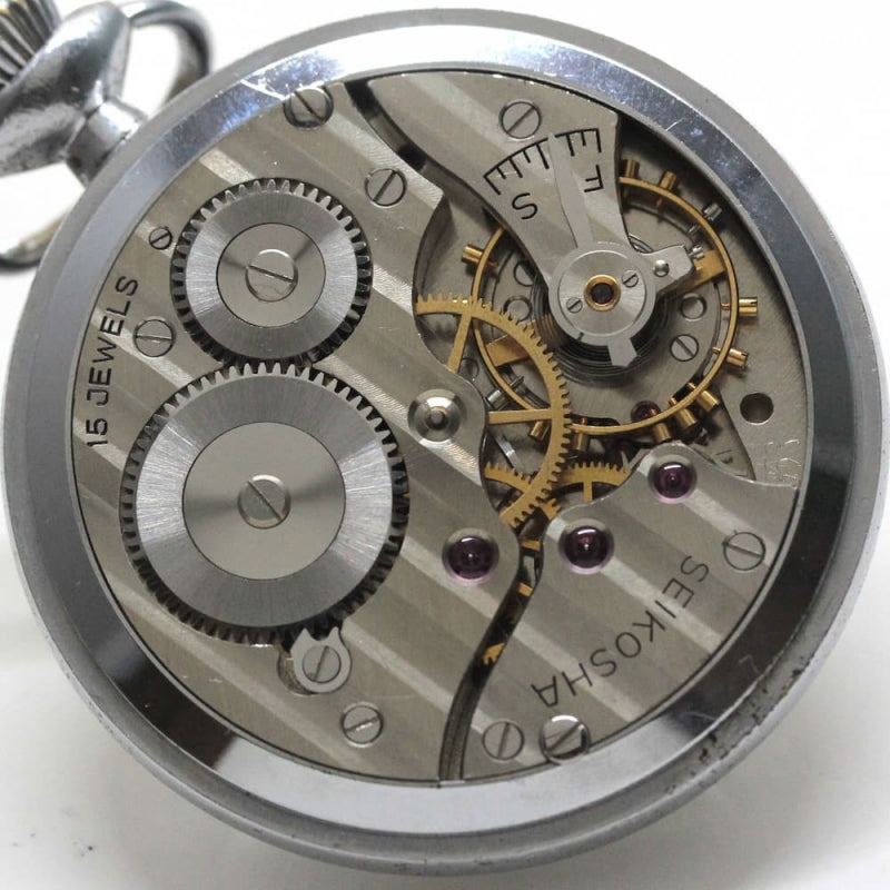 昭和37年の19セイコー鉄道時計/15石/秒針止め機能/絶版時計/19seiko-1205