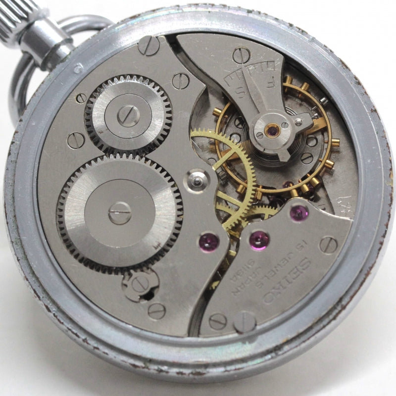 昭和46年の19セイコー鉄道時計/15石/秒針止め機能/絶版時計/19seiko-1220