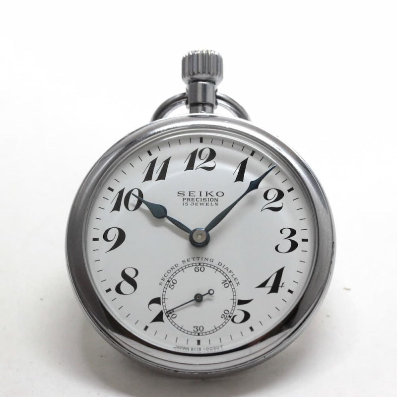 昭和41年の19セイコー鉄道時計/15石/秒針止め機能/絶版時計/19seiko-1223