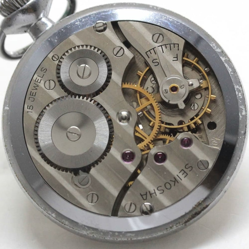 昭和36年の19セイコー鉄道時計/15石/秒針止め機能/絶版時計/19seiko-1226