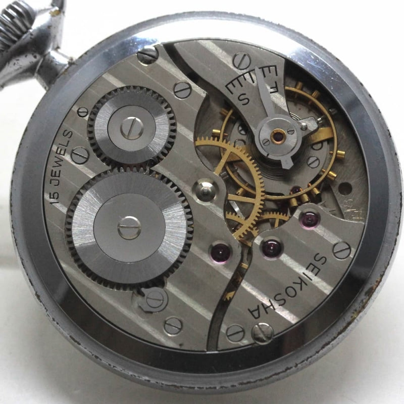 昭和35年の19セイコー鉄道時計/15石/秒針止め機能/絶版時計/19seiko-1229