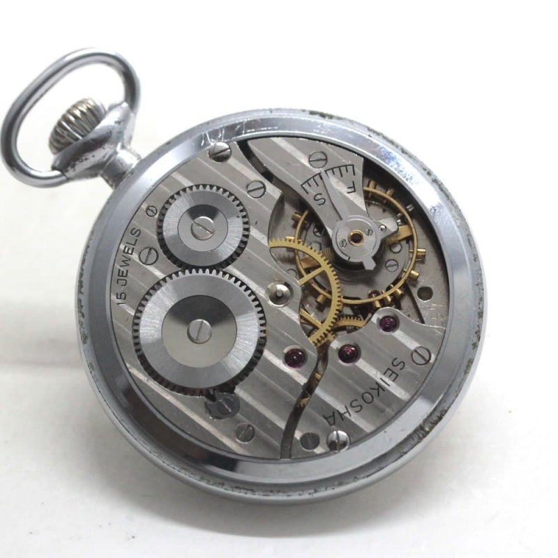 昭和36年の19セイコー鉄道時計/15石/秒針止め機能/絶版時計/19seiko-1237