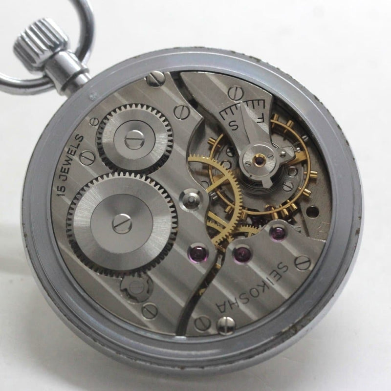 昭和40年の19セイコー鉄道時計/15石/秒針止め機能/絶版時計/19seiko-1243
