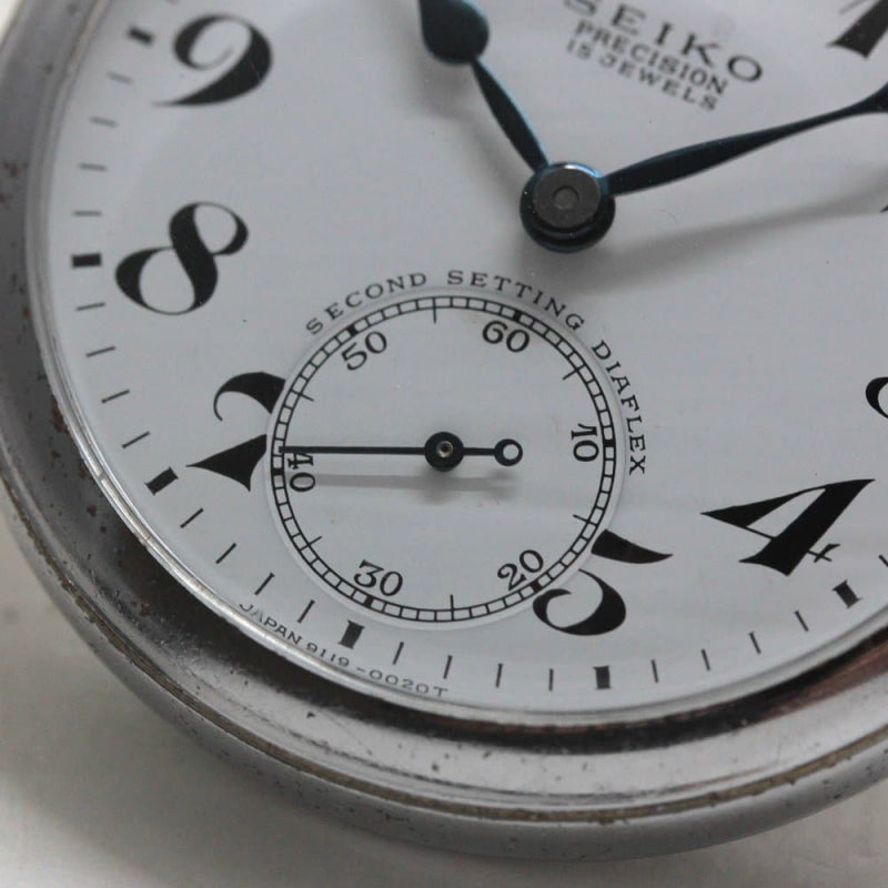 昭和40年の19セイコー鉄道時計/15石/秒針止め機能/絶版時計/19seiko-1243