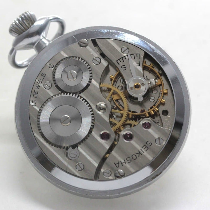 昭和35年の19セイコー鉄道時計/15石/秒針止め機能/絶版時計/19seiko-1249