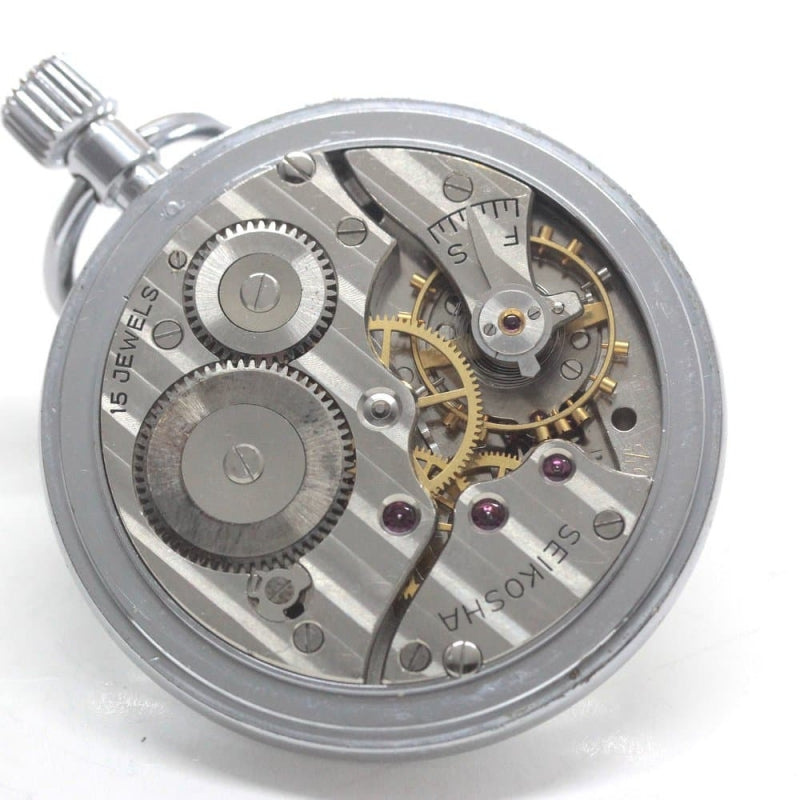 昭和38年の19セイコー鉄道時計/15石/秒針止め機能/絶版時計/19seiko-1288
