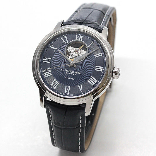 レイモンドウェイル マエストロ(MAESTRO)オープンハート  2227-STC-00508 ブルー レザー 腕時計