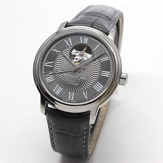 レイモンドウェイル マエストロ(MAESTRO)オープンハート  2227-STC-00609 グレー レザー 腕時計