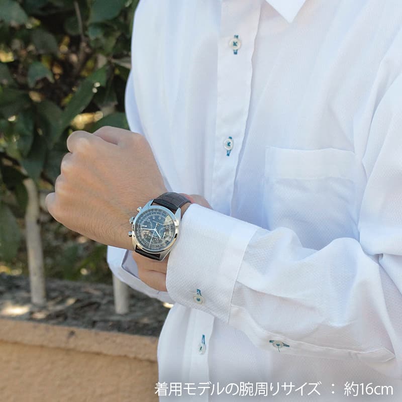 オキシゲン(OXYGEN)クロノ レジェンド 41 L-CH-AYR-41 メンズ クォーツ ブラック 腕時計