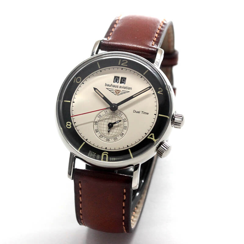 バウハウス(BAUHAUS)AVIATION クォーツ デュアルタイム 腕時計 2446-2QZ