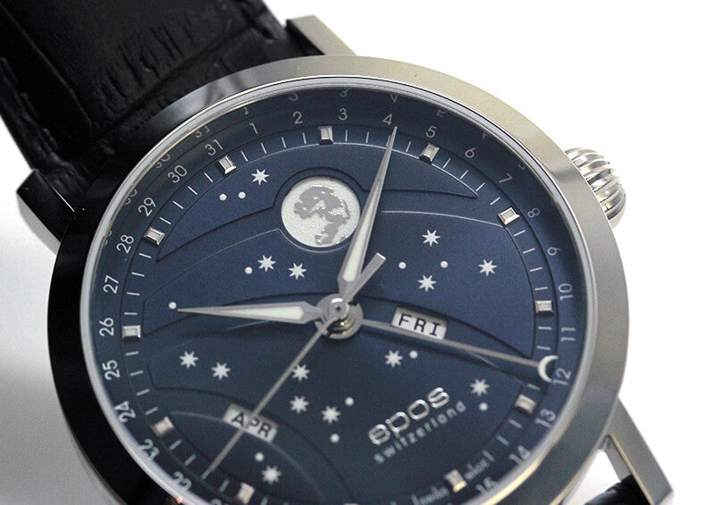 エポス(epos)/OEUVRE D’ART/ビッグムーン(Big Moon)3440BL ブルー 腕時計