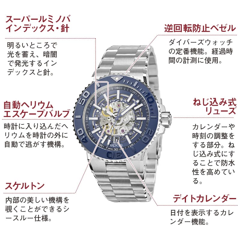 エポス(epos)/SPORTIVE/ダイバーズウォッチ/3441SKBLM 腕時計