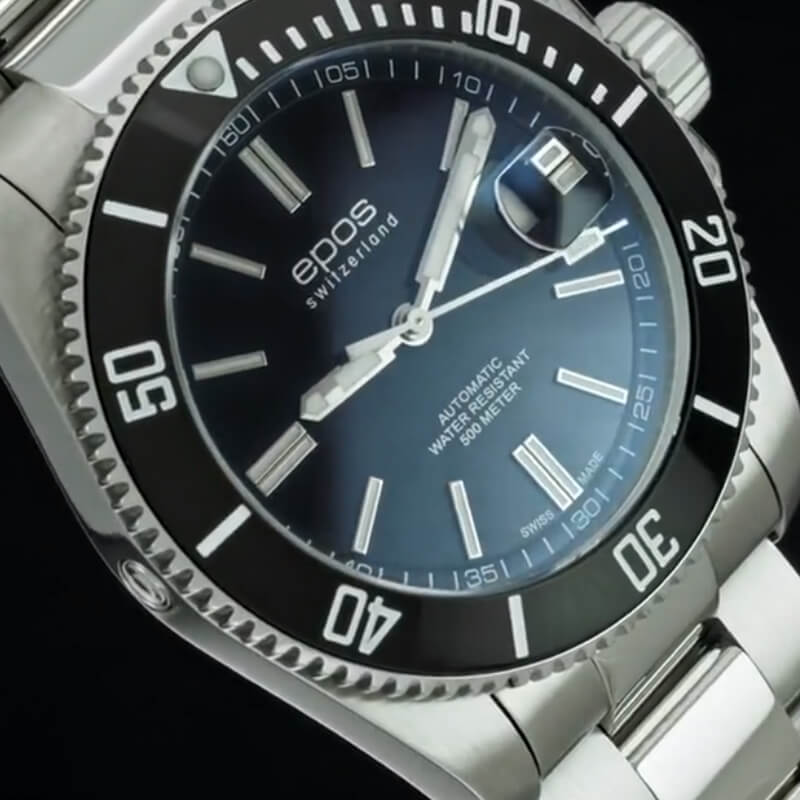 EPOS(エポス)/3504 Diver/ダイバーズウォッチ/3504BK ブラック 腕時計
