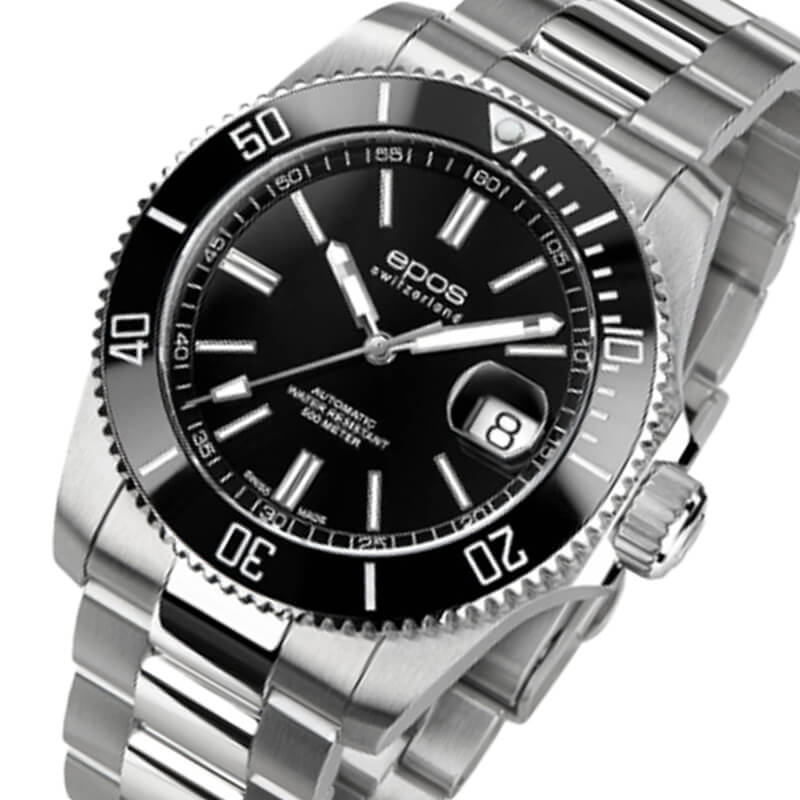 EPOS(エポス)/3504 Diver/ダイバーズウォッチ/3504BK ブラック 腕時計
