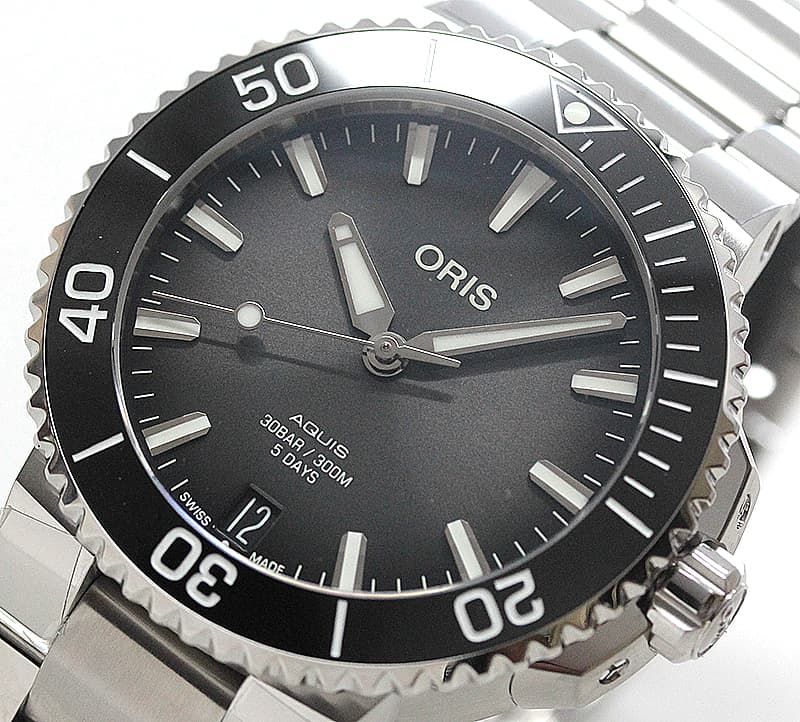 オリス/Oris/ダイビング/AQUIS(アクイス)/キャリバー400/ダイバーズウォッチ 400 7769 4154-0782209PEB 41.5mm径 ブラック 腕時計