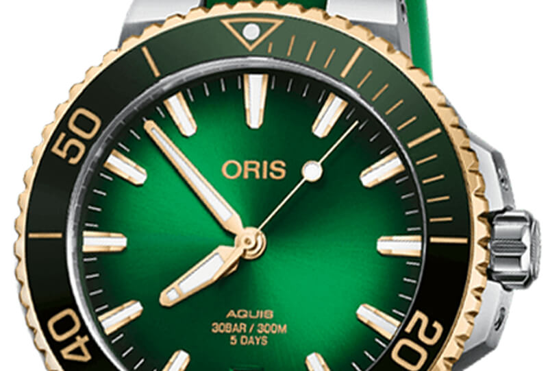 オリス/Oris/ダイビング/AQUIS(アクイス)/キャリバー400/バイカラー/ダイバーズウォッチ 400 7769 6357-07 4 22 77FC 41.5mm径 グリーン 腕時計