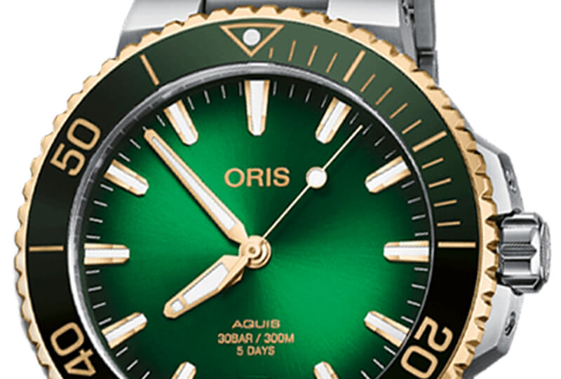 オリス/Oris/ダイビング/AQUIS(アクイス)/キャリバー400/バイカラー/ダイバーズウォッチ 400 7769 6357-07 8 22 09PEB 41.5mm径 グリーン 腕時計