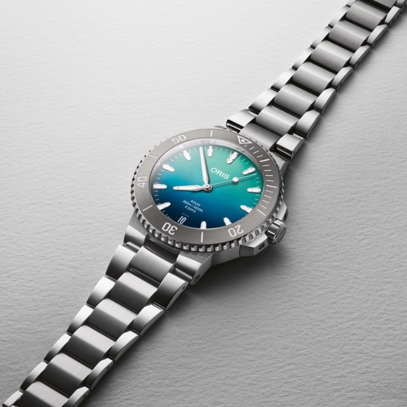 オリス(ORIS) アクイス グレートバリアリーフリミテッドエディション IV 腕時計 400 7790 4185-Set