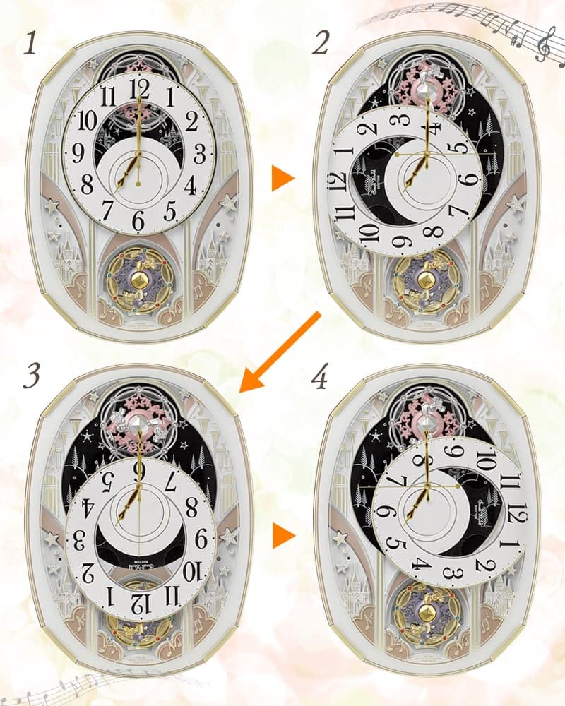 RHYTHM リズム SmallWorld 電波からくり掛け時計 スモールワールドノエルS 4MN551RH03