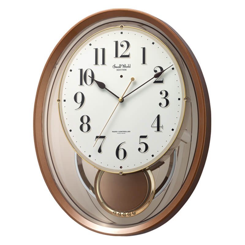 RHYTHM リズム SmallWorld 電波からくり掛け時計 スモールワールド