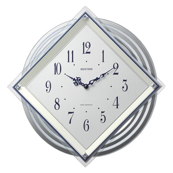 RHYTHM リズム 電波 振り子 掛け時計 ビュレッタ 4MX405SR03 白パール