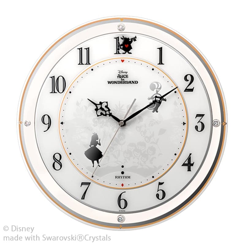 RHYTHM リズム ディズニーキャラクター 高感度電波 掛け時計 アリス