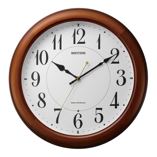 RHYTHM リズム 木製 夜光 電波 掛け時計 ピュアライトM25 4MYA25SR06