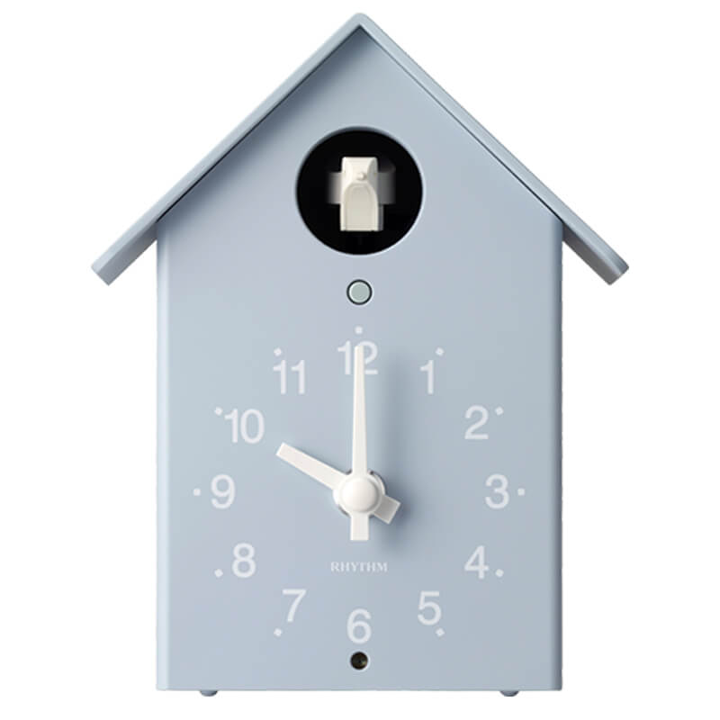 RHYTHM リズム ふいごカッコークロック ミズイロ 掛け置き時計