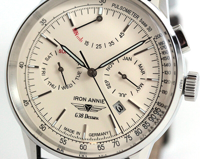 アイアンアニー(IRON ANNIE) G38 自動巻き 腕時計 パワーリザーブ&パルスメーター付き 5362-5AT