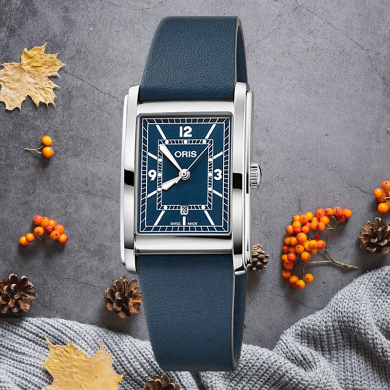 ORIS(オリス) Rectangular(レクタンギュラー)デイト/腕時計 ブルー 561 7783 4065-07 5 19 17