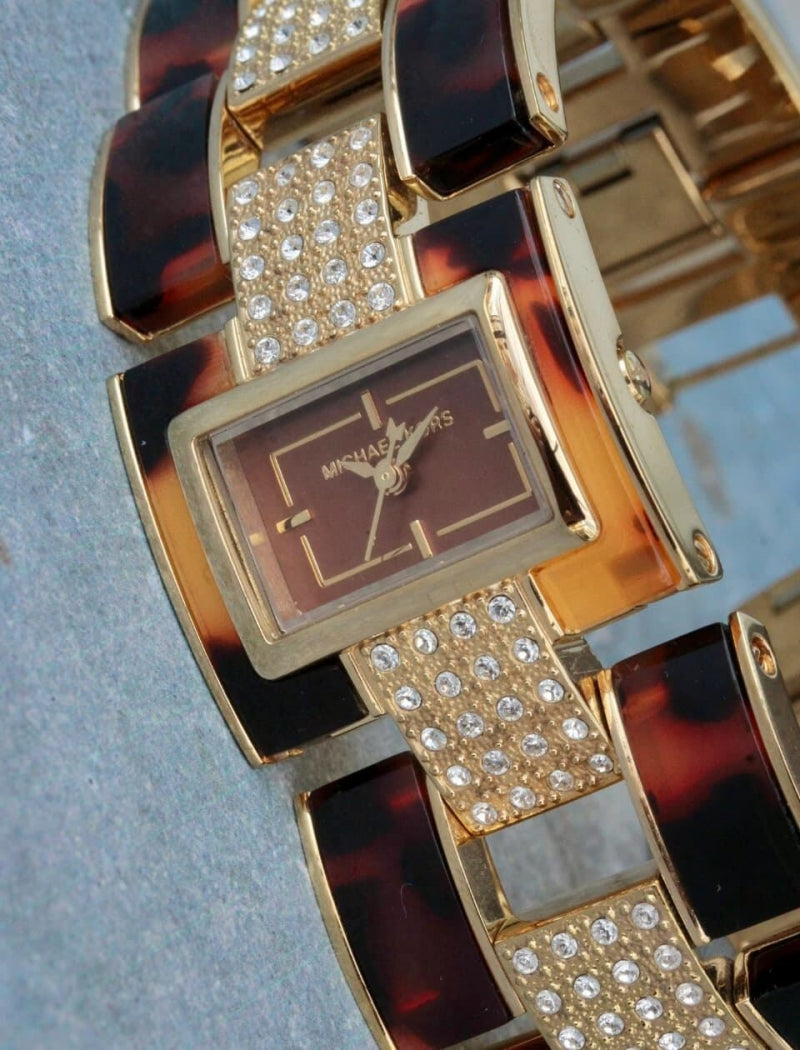 MICHAEL KORS べっ甲柄 スクエア 腕時計 マイケルコース MK4182 ブラウン ヴィンテージ/腕時計