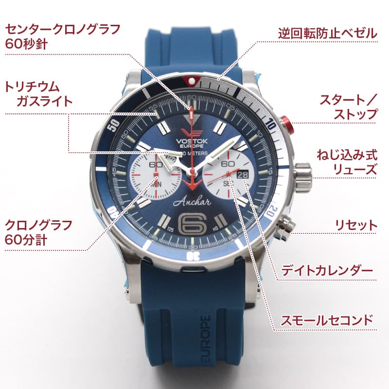 VOSTOK EUROPE(ボストーク・ヨーロッパ)/ANCHAR(アンチャール)/世界限定モデル/クロノグラフ/クォーツ/6S21-510A583/腕時計