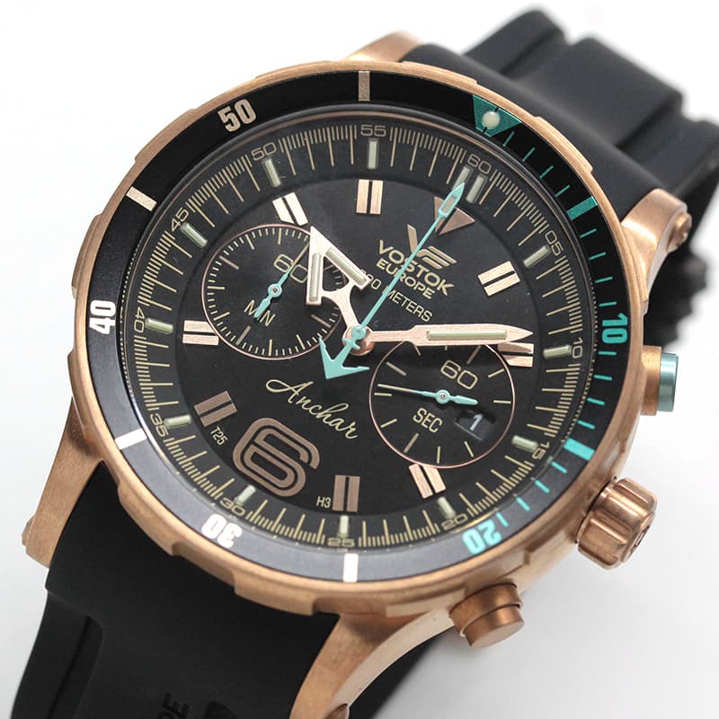 VOSTOK EUROPE(ボストーク・ヨーロッパ)/ANCHAR(アンチャール)/世界限定モデル/クロノグラフ/クォーツ/6S21-510O585/ブロンズケース/腕時計