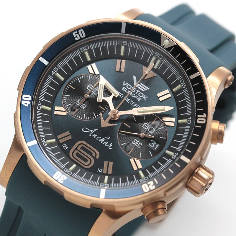 VOSTOK EUROPE(ボストーク・ヨーロッパ)/ANCHAR(アンチャール)/世界限定モデル/クロノグラフ/クォーツ/6S21-510O586/ブロンズケース/腕時計