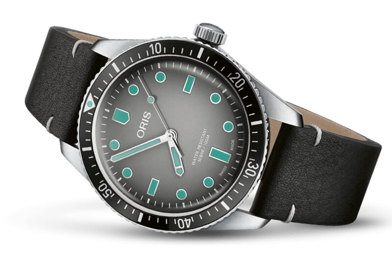オリス(Oris)ダイバーズ65(Divers Sixty-Five)733 7707 4053-5 20 89 グレーグラデーションダイアル 腕時計 レザーストラップ
