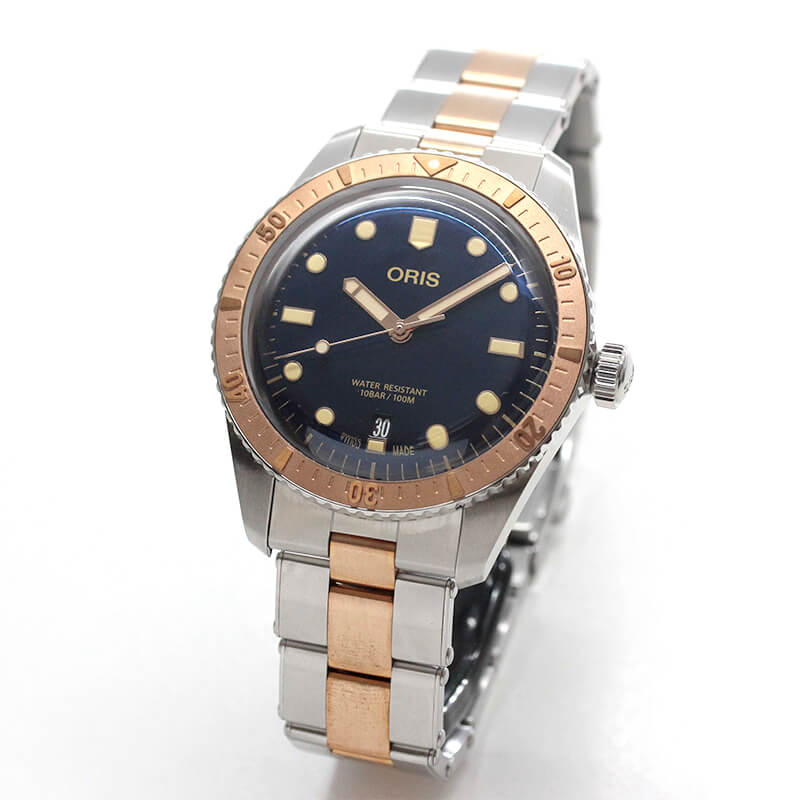 オリス(Oris)ダイバーズ65(Divers Sixty-Five)733 7707 4355-07 8 20 17 ブルーダイヤル×ブロンズ製ベゼル 腕時計
