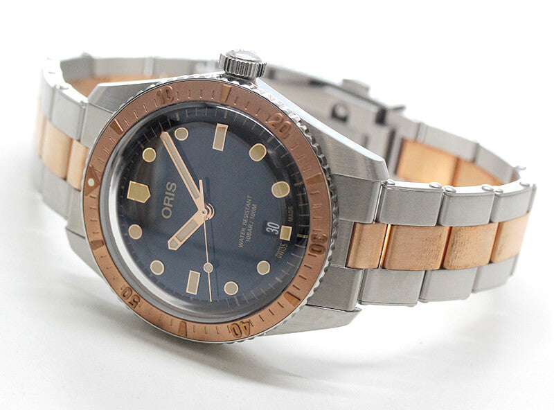 オリス(Oris)ダイバーズ65(Divers Sixty-Five)733 7707 4355-07 8 20 17 ブルーダイヤル×ブロンズ製ベゼル 腕時計