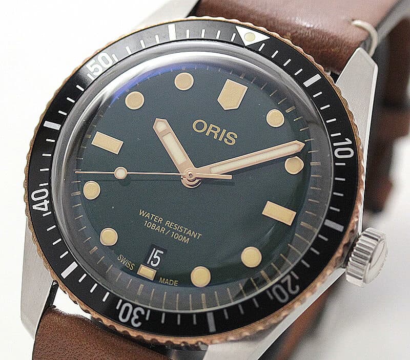 オリス(Oris)ダイバーズ65(Divers Sixty-Five)733.7707.4357 グリーンダイヤル×レザー 腕時計