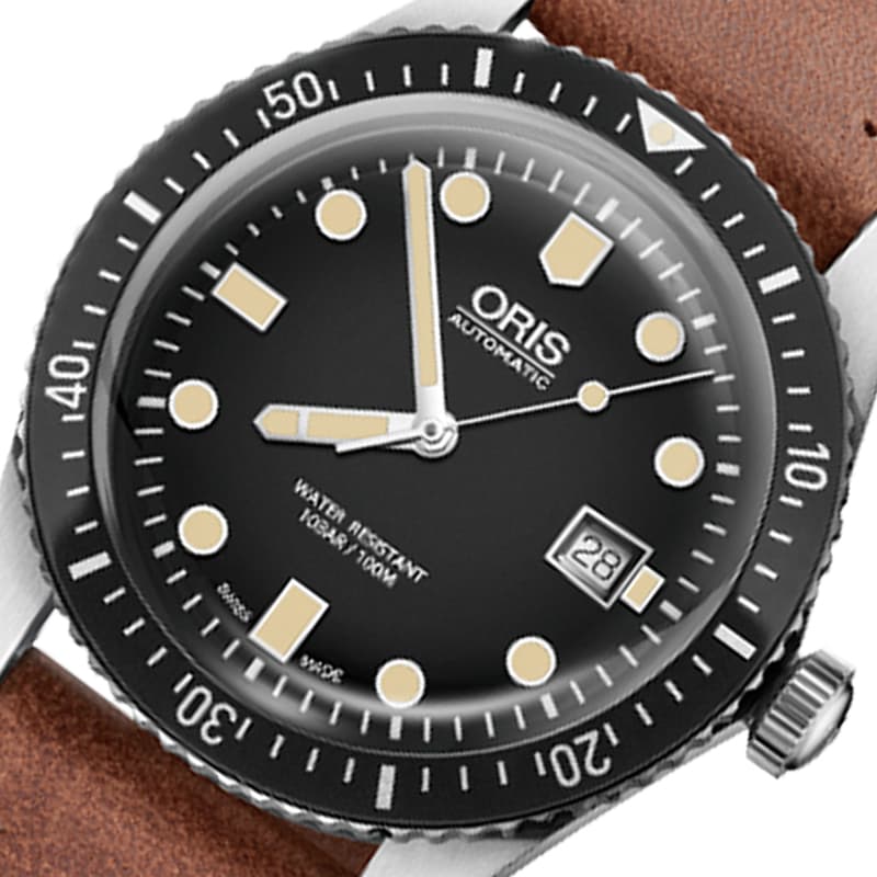 オリス(Oris)ダイバーズ65(Divers Sixty-Five)733 7720 4054 ブラックダイヤル×レザー 腕時計