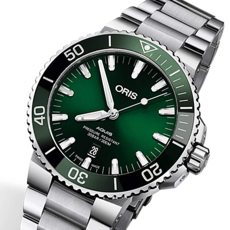 オリス/Oris/ダイビング/AQUIS(アクイス) デイト/グリーン/733 7730 4157-07 8 24 05PEB 腕時計